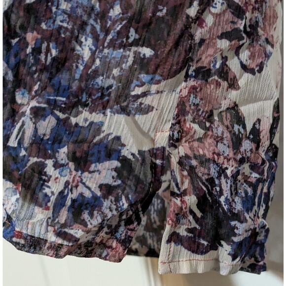 Tahari ASL Sheer Lightweight Ruffled Top Sleeveless Floral Blouse Plus Size 1X - Picture 10 of 11